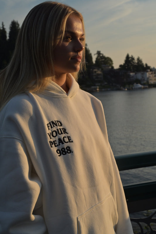 988 Find Your Peace Embroidered Hoodie